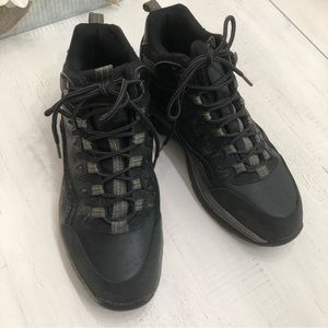 Men’s Steel Toe Leather Upper Oil Resistant Work Hicking Boots Sz 9.5 Black